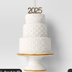 Wondershop White and Gold 2025 Cake Ornament
